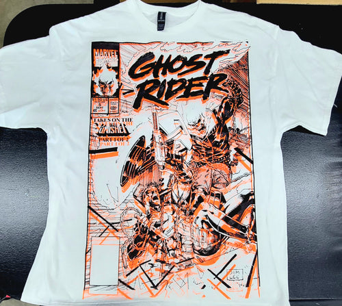 *ONE-OFF* Ghost Rider vs. The Punisher Screenprint T-shirt (XL)