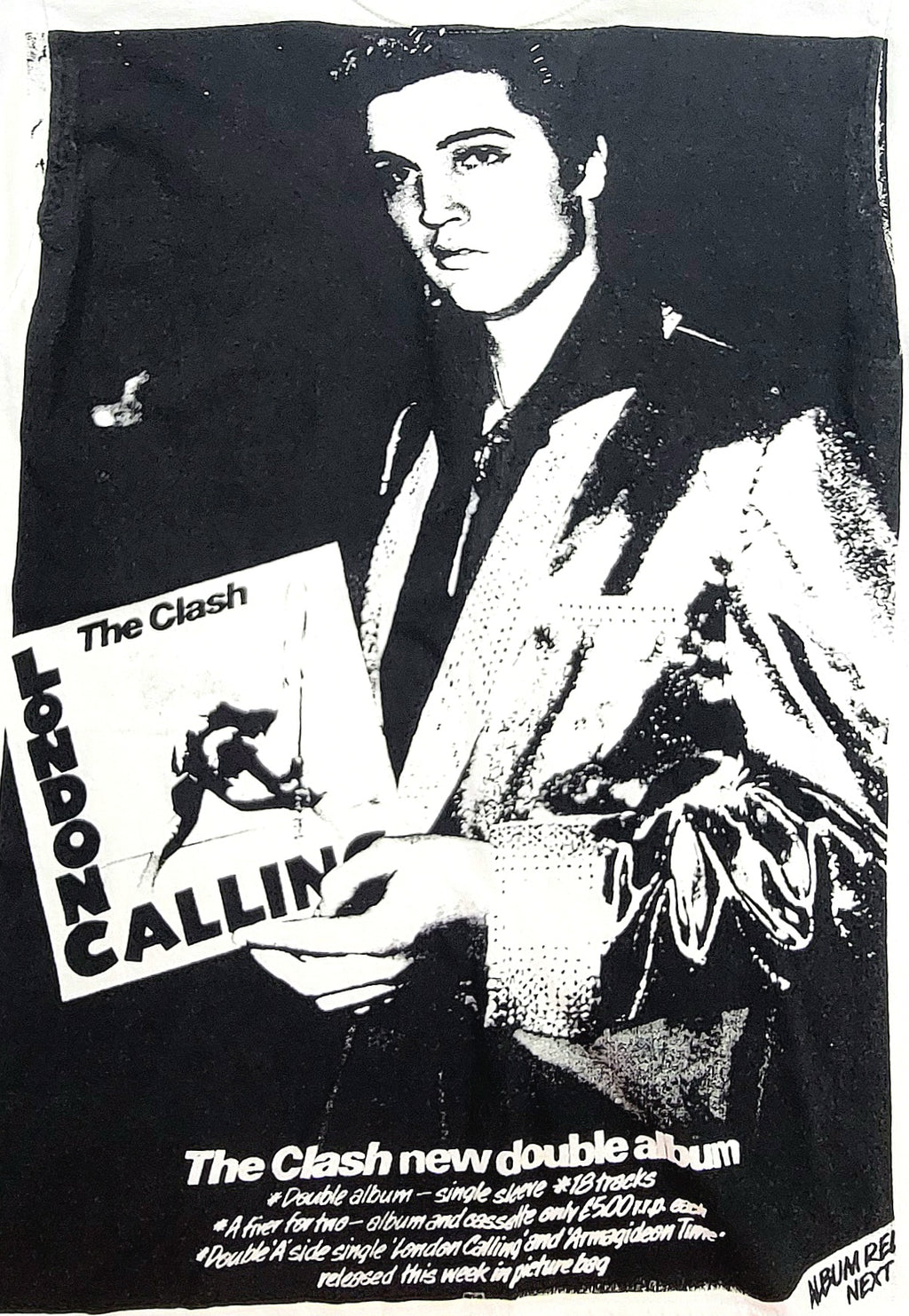 The Clash 'London Calling' Advertisement feat. Elvis Screenprint T-shirt