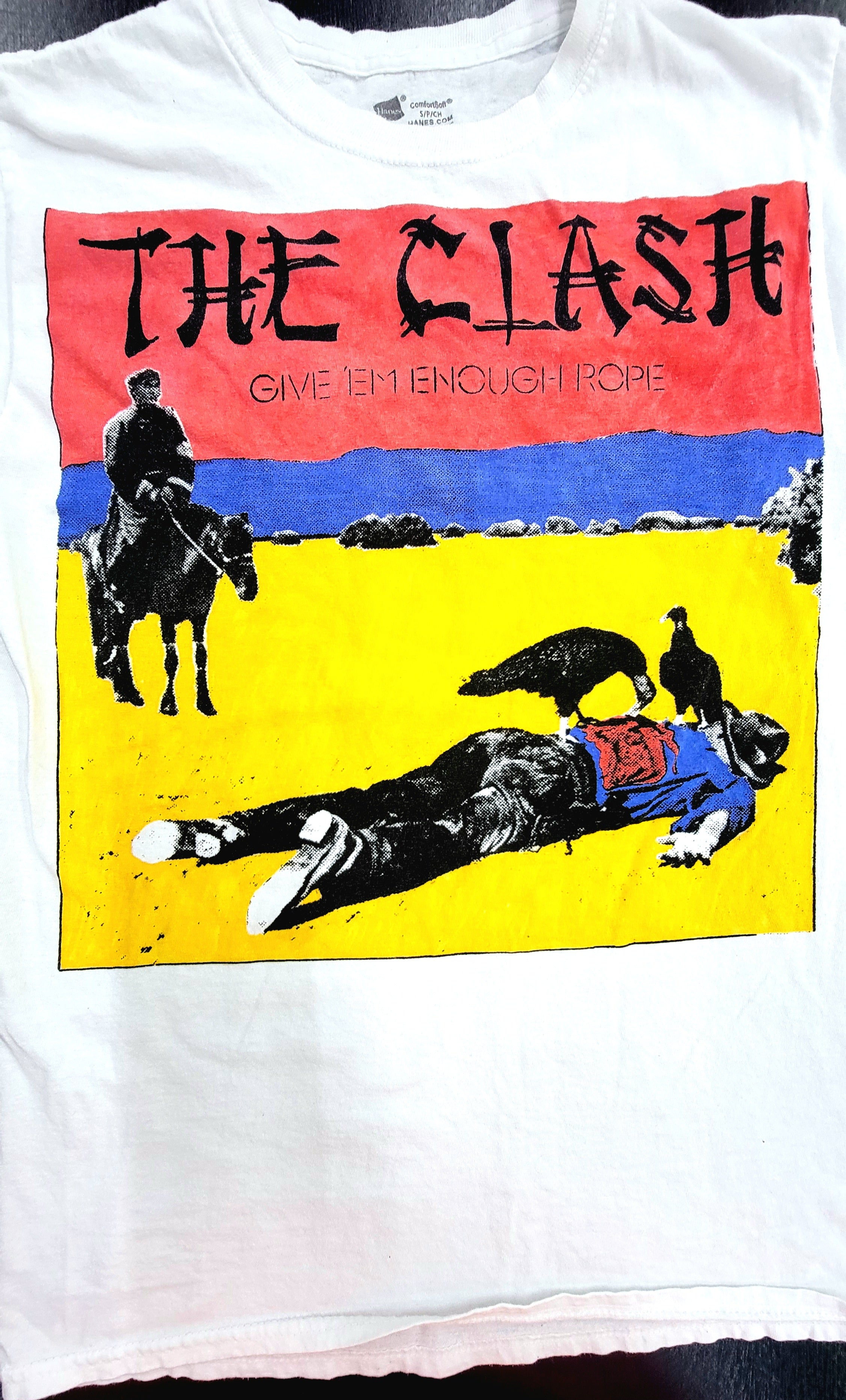 The Clash ' Give Em Enough Rope' (1978) Album Art Screenprint T-shirt