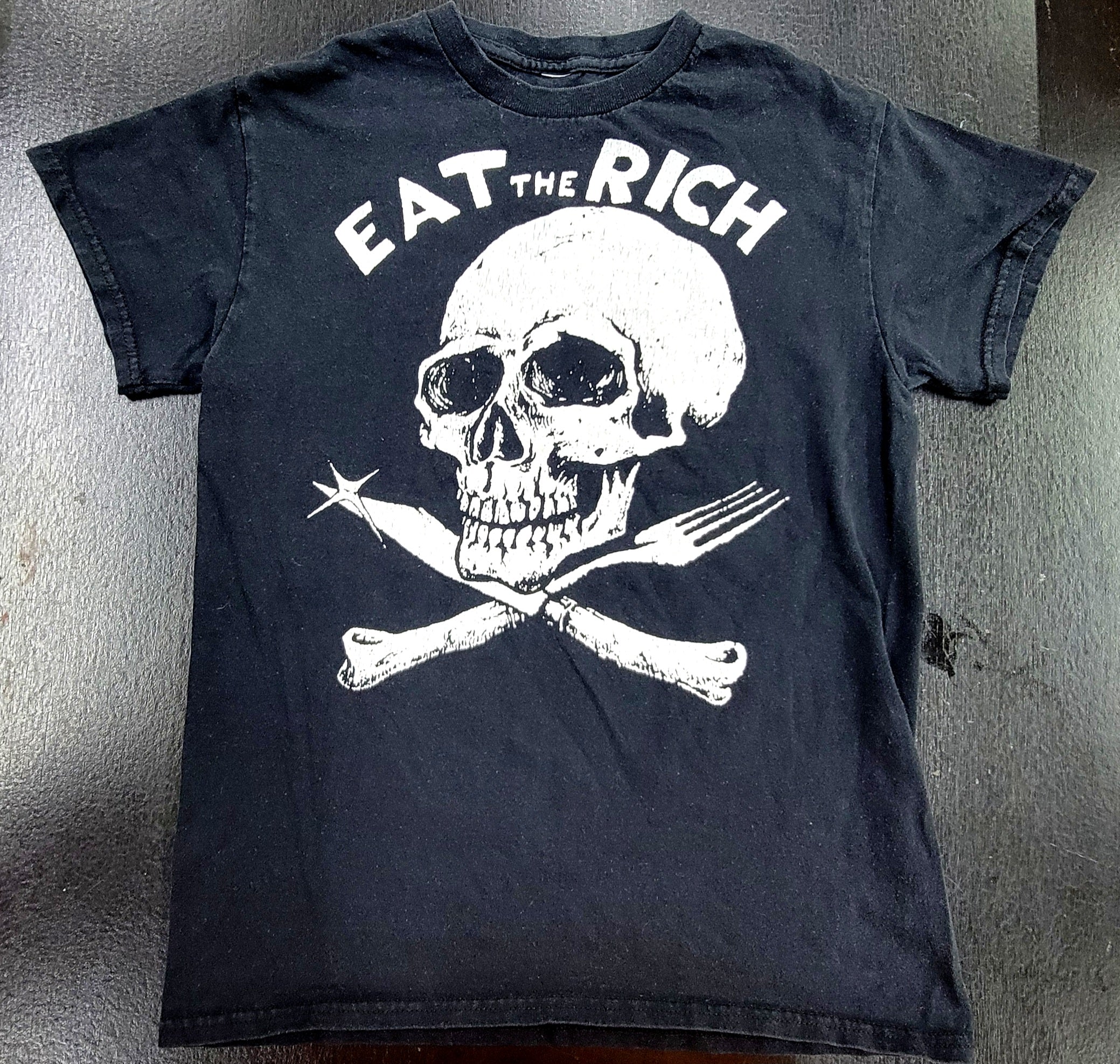 'Eat the Rich' Classic Punk Design Screenprint T-shirt