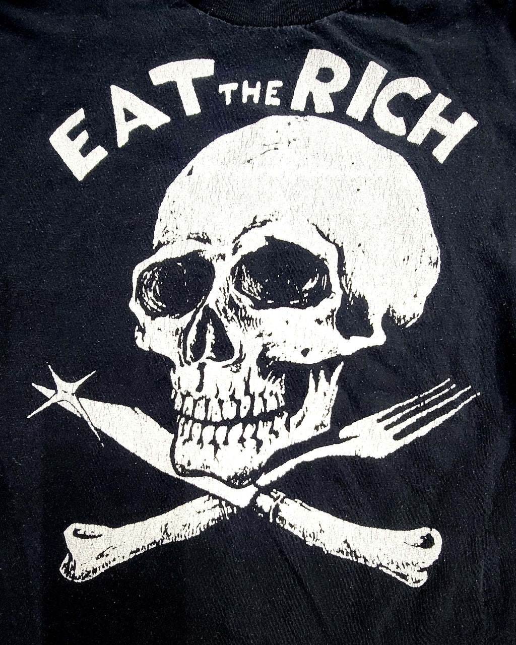 'Eat the Rich' Classic Punk Design Screenprint T-shirt