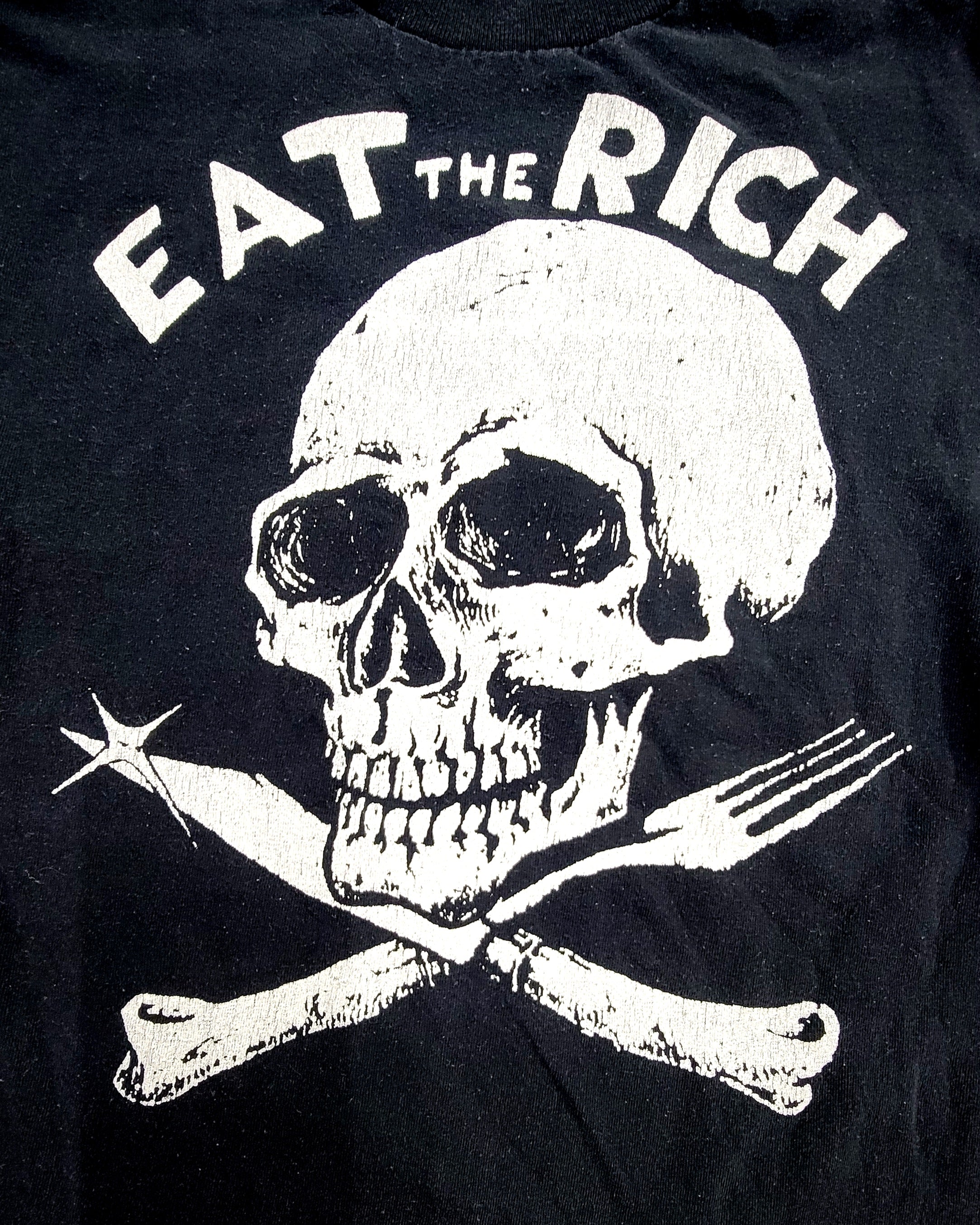 'Eat the Rich' Classic Punk Design Screenprint T-shirt