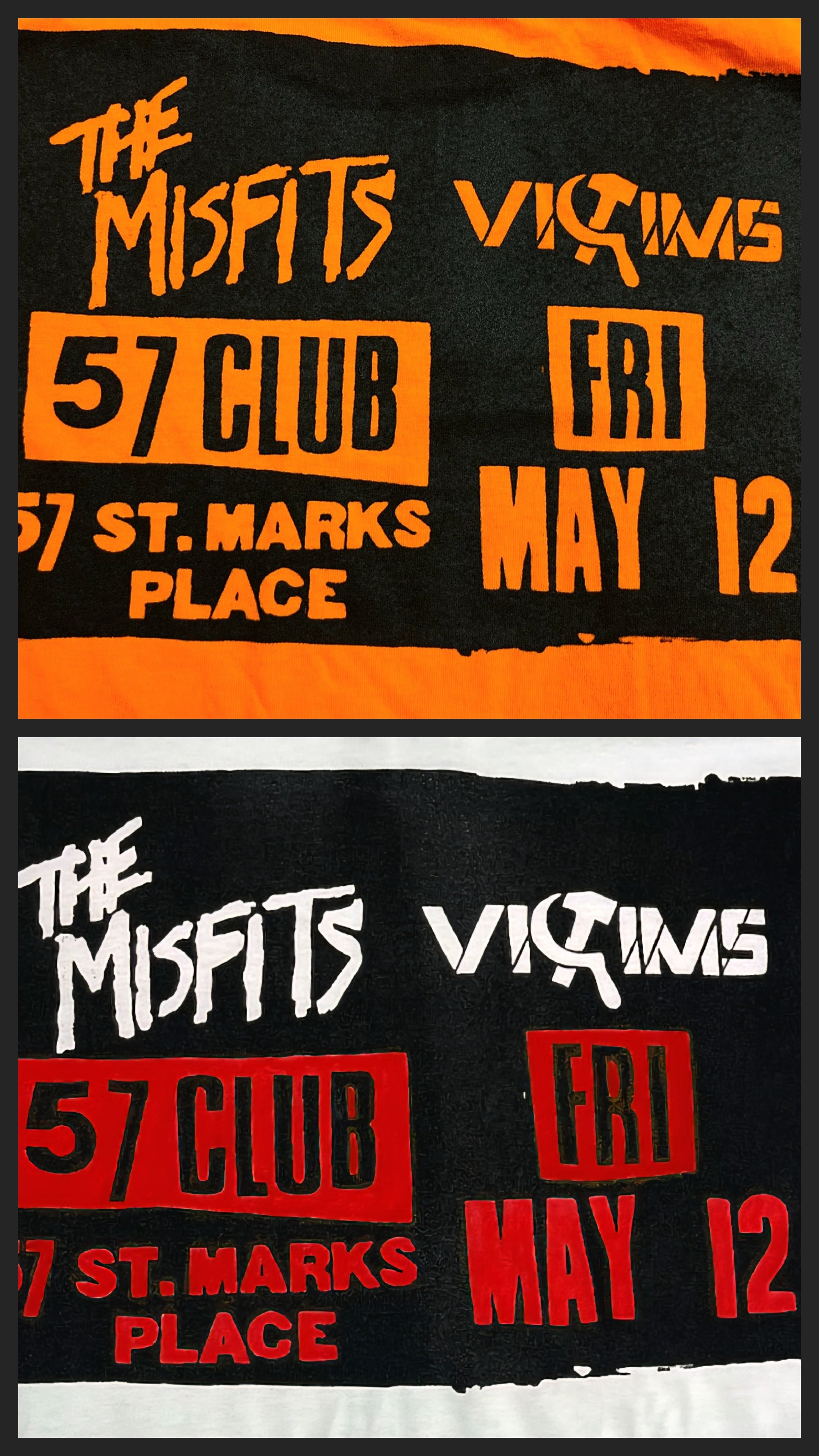 Misfits 57 Club (with The Victims-May 12, 1978) Concert Poster T-Shirt