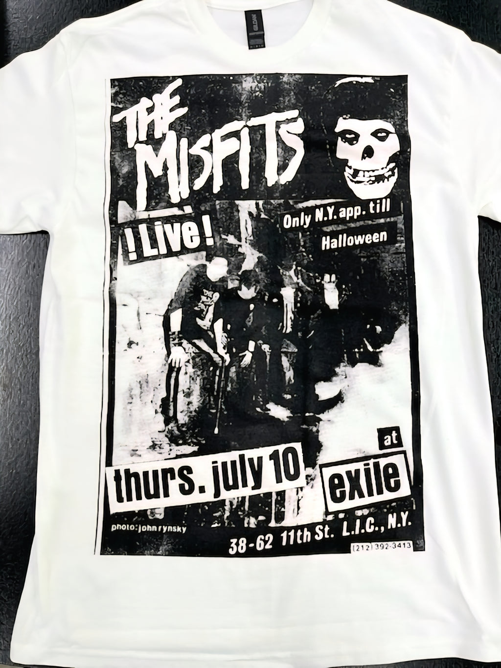 Misfits LIVE AT EXILE IN QUEENS NY (July 10, 1980) Concert Poster T-Shirt