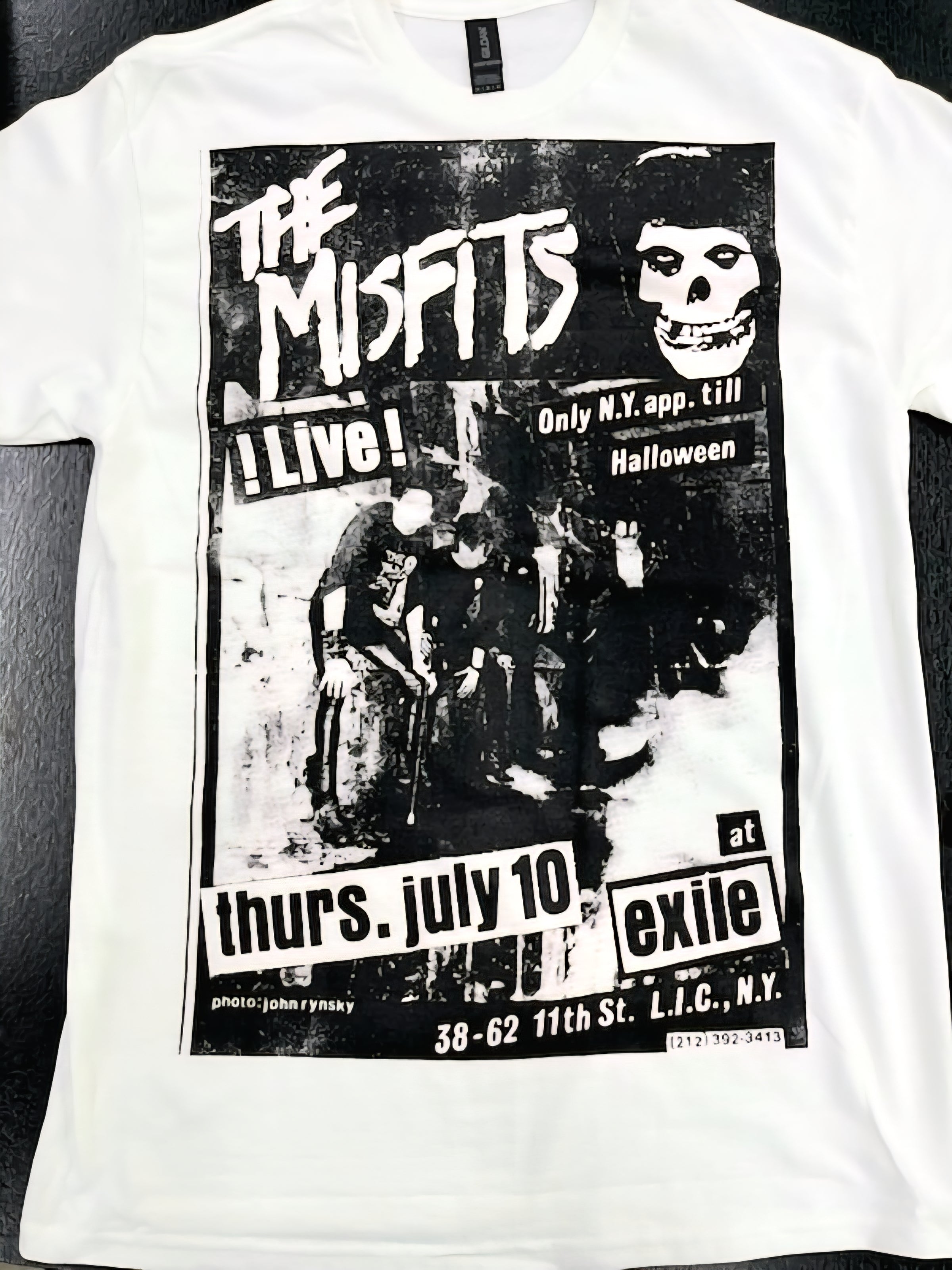 Misfits LIVE AT EXILE IN QUEENS NY (July 10, 1980) Concert Poster T-Shirt