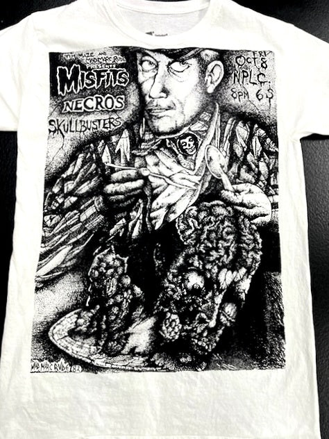 Misfits, Necros, Skullbusters Concert Poster feat Ed Gein Screen Print T-Shirt