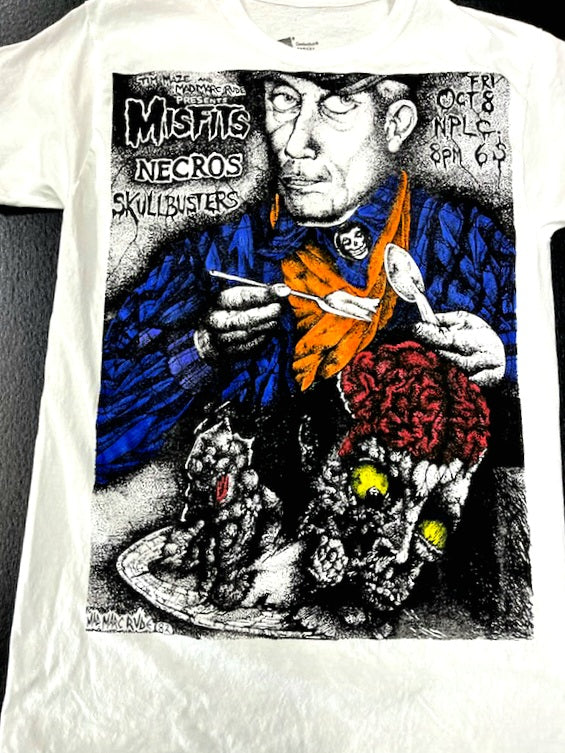 Misfits, Necros, Skullbusters Concert Poster feat Ed Gein Screen Print T-Shirt