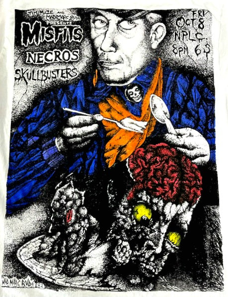 Misfits, Necros, Skullbusters Concert Poster feat Ed Gein Screen Print T-Shirt